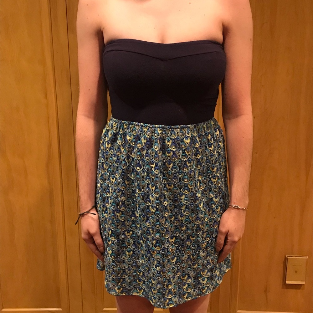 Strapless mini dress